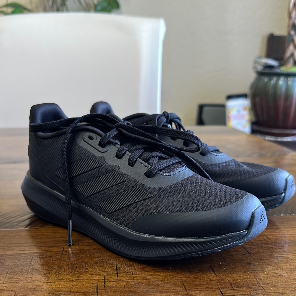 Adidas Black Sneakers with Cushioned Sole and Breathable Mesh